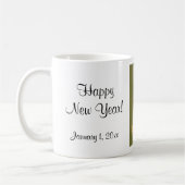 新年を迎え、シャンパンとヴィンテージ天使 コーヒーマグカップ (左)