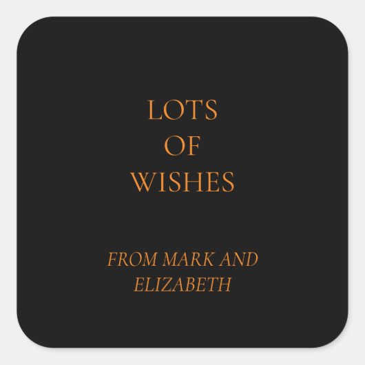 新年を迎え、新年を迎えることを祈る スクエアシール (正面)