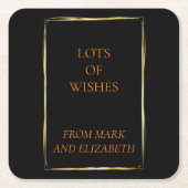 新年を迎え、新年を迎えることを祈る スクエアペーパーコースター (正面)