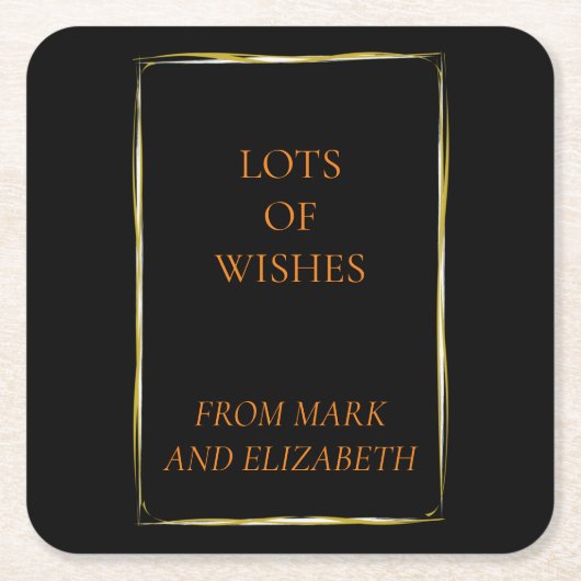 新年を迎え、新年を迎えることを祈る スクエアペーパーコースター (正面)