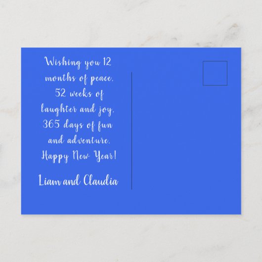 新年を迎え、新年を迎える ポストカード (裏面)