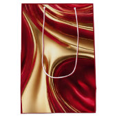 新年を迎え、金ゴールド- ミディアムペーパーバッグ (裏面)