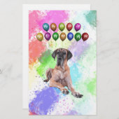 新年を願う大きなダン犬|過去記事 便箋 (正面/裏面)