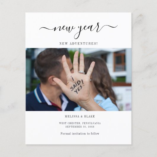 新年アドベンチャーズセーブ・ザ・デート案内 (正面)