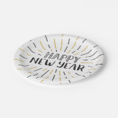 新年アートバーストグラフィックハッピーニューイヤー文字アート ペーパープレート (アングル)