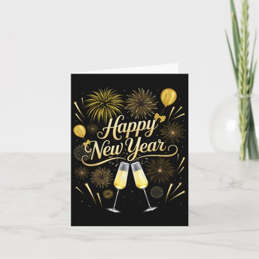 新年イブパーティーニーマッチングファミリーハッピーニュー カード (正面)