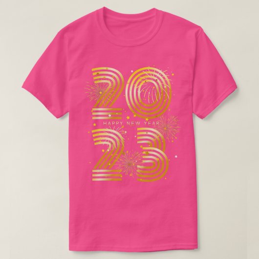 新年イブパーティー供給子供たちNYE 2023 Happy N Tシャツ (デザイン正面)