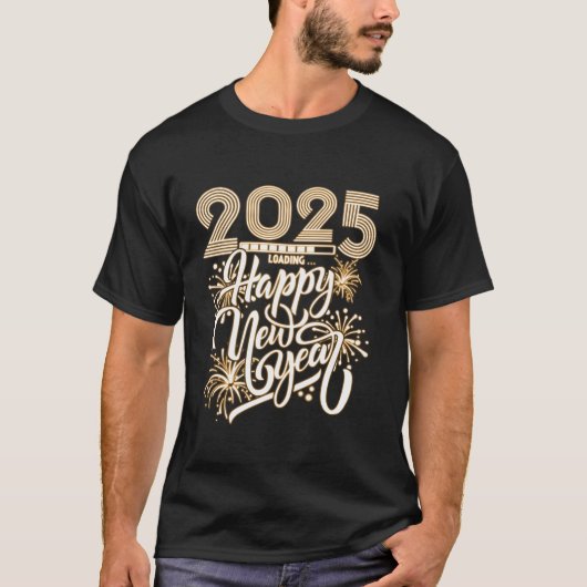 新年イブパーティー供給NYE 2025 Happy New Ye Tシャツ (正面)