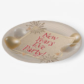 新年イブパーティー、金ゴールド、白い風船、 ペーパープレート (アングル)