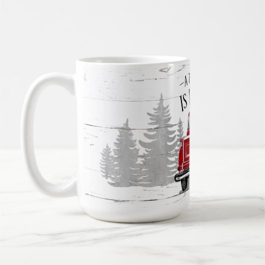 新年インギア引用文ヴィンテージレッドトラック名 コーヒーマグカップ (左)