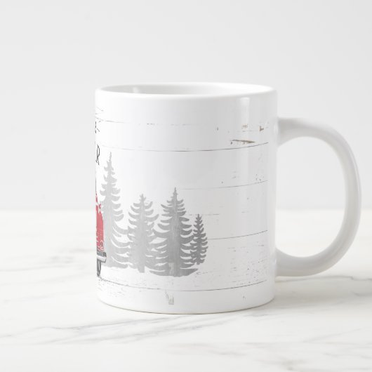 新年インギア引用文ヴィンテージレッドトラック名 ジャンボコーヒーマグカップ (右)