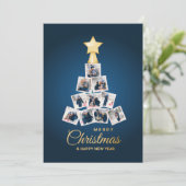 新年エレガントとクリスマスツリー10家族の写真 シーズンカード (スタンド正面)