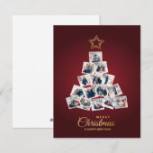 新年エレガントとクリスマスツリー15家族の写真 シーズンカード (正面/裏面)
