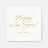 新年エレガントとパーソナライズされた スタンダードカクテルナプキン (正面)
