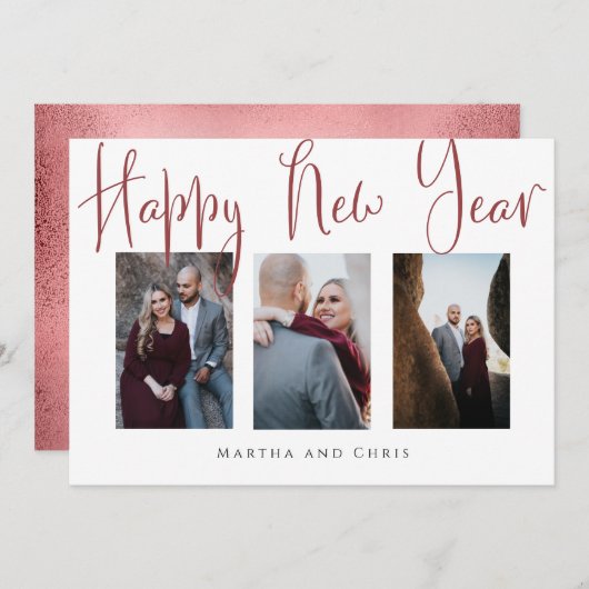 新年エレガントバラ金ゴールドコラージュ (正面/裏面)