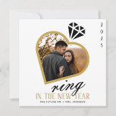 新年エレガント婚約のリングや輪 シーズンカード (正面)