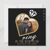 新年エレガント婚約のリングや輪 シーズンカード (正面)