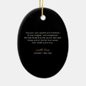 新年エレガント婚約のリングや輪 セラミックオーナメント (裏面)