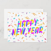新年カラフルおめでとう ポストカード (正面/裏面)