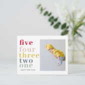 新年カラフルおめでとう |写真 ポストカード (スタンド正面)