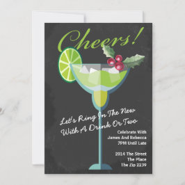 新年グリーンカクテルパーティー パーソナライズされた 招待状