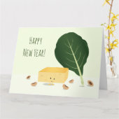 新年コーンブレッド黒目豆グリーティングカード カード (黄色い花)