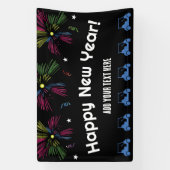 新年ゴルフカートのパレードのバナー 横断幕 (縦)