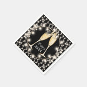 新年シャンパングラスストリングライト2024 スタンダードカクテルナプキン (角)