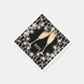 新年シャンパングラスストリングラ白熱［赤熱］光を放つイト スタンダードカクテルナプキン (角)