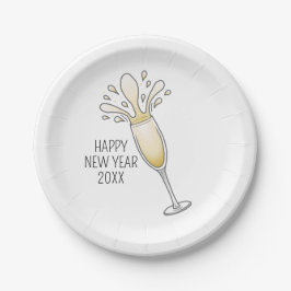 新年シャンパングラス ペーパープレート