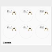 新年シャンパンパーティー名タグバッジ ラウンドシール (シート)