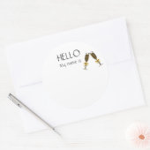 新年シャンパンパーティー名タグバッジ ラウンドシール (封筒)