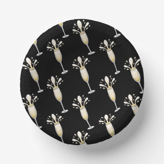 新年シャンパンフルートグラス ペーパーボウル (正面)