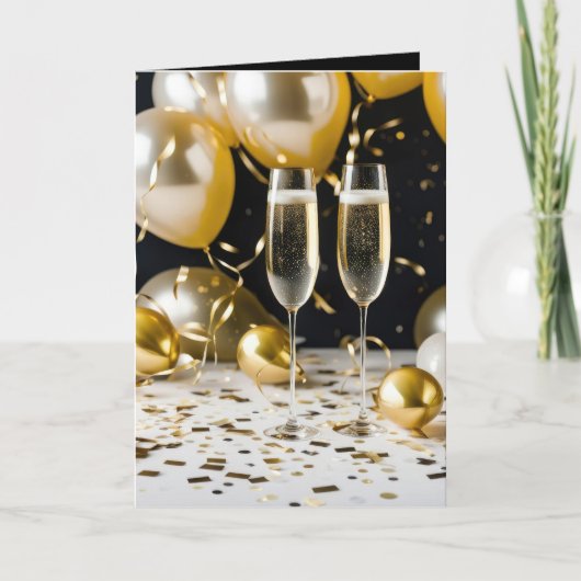 新年シャンパン カード (正面)