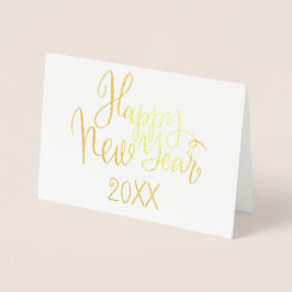 新年シンプル書モダン文字 箔カード