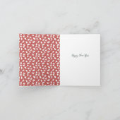 新年スタイリッシュの緑の松のリース写真 シーズンカード (内部)