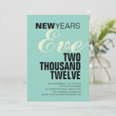 新年タイポグラフィ| NYEパーティの招待状 招待状 (スタンド正面)