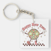 新年ディスコボールハッピーニューイヤーレトロ キーホルダー (正面)