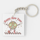 新年ディスコボールハッピーニューイヤーレトロ キーホルダー (裏面)