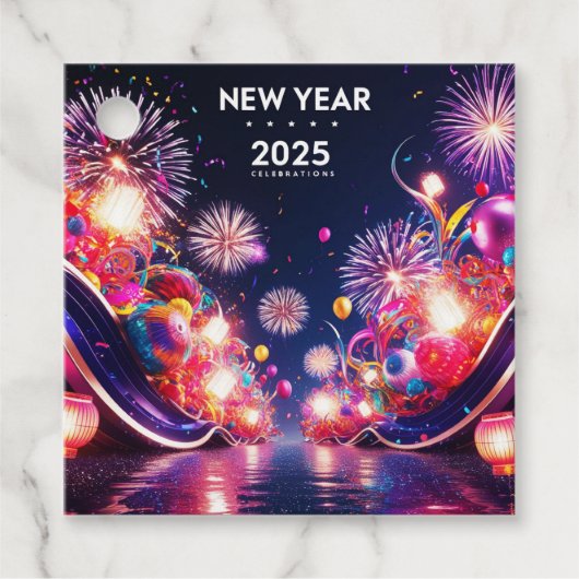 新年デザインスクエアメッセージカード フェイバータグ (正面)