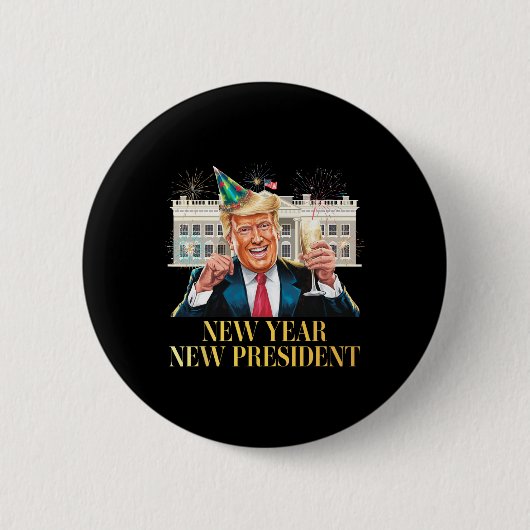 新年トランプ新おもしろい大統領大晦日P 缶バッジ (正面)