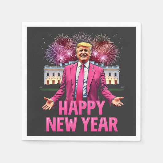 新年トランプ決意 2025 スタンダードカクテルナプキン (正面)