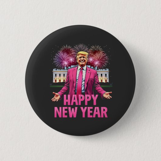 新年トランプ決意 2025 缶バッジ (正面)