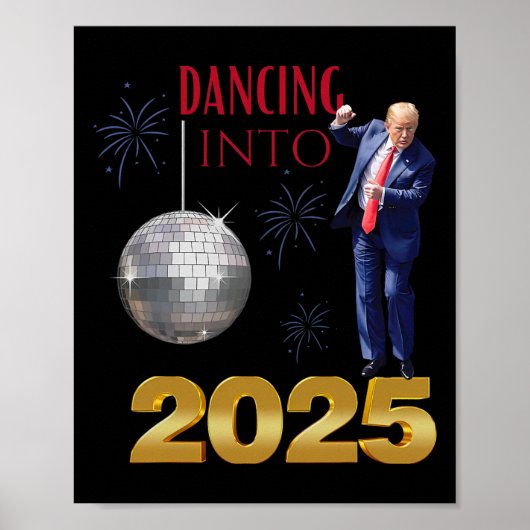新年トランプ踊り2025メガおもしろいパーティー数 ポスター (正面)