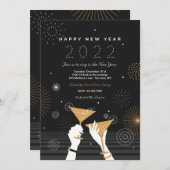 新年トースト招待状 招待状 (正面/裏面)