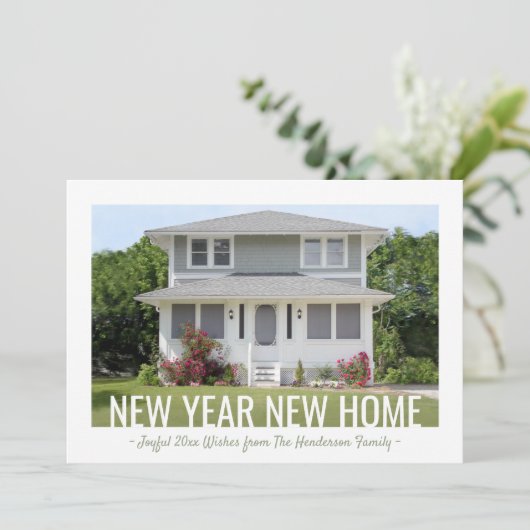 新年ニューホームシンプル2フォトホリディムービング 案内状 (スタンド正面)