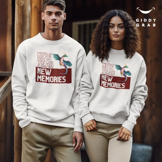 新年ニューメモリーズドラゴンさくらんぼレッド スウェットシャツ