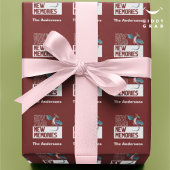 新年ニューメモリーズドラゴンさくらんぼレッド ラッピングペーパー