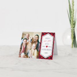 新年バッファロープレイド休日のグリーティングフォト シーズンカード