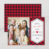 新年バッファロープレイド休日のグリーティングフォト シーズンポストカード (正面/裏面)